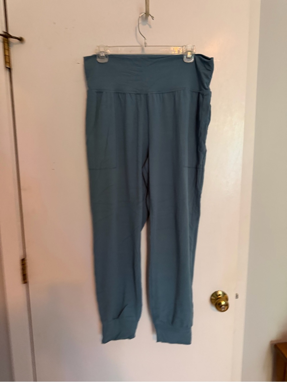 Athleta Salutation Stash Slate Blue High-Waist Joggers | Large